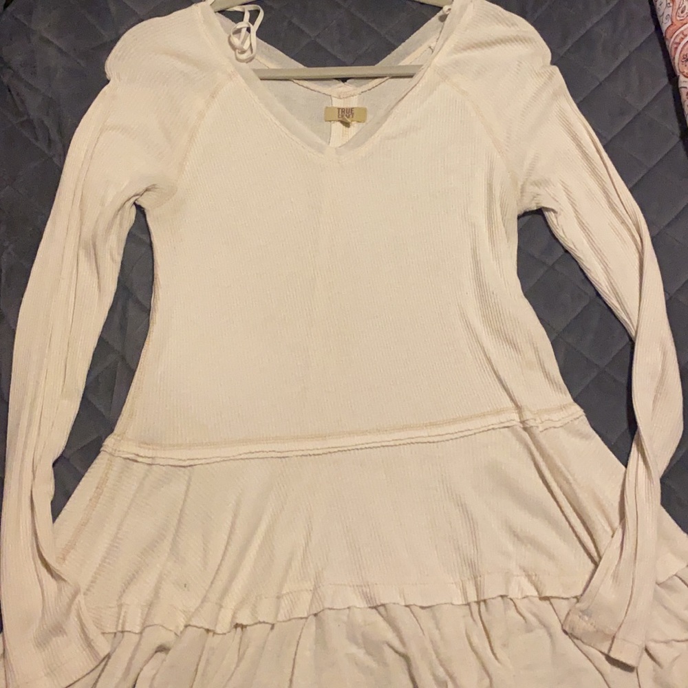 True craft white long sleeve top
